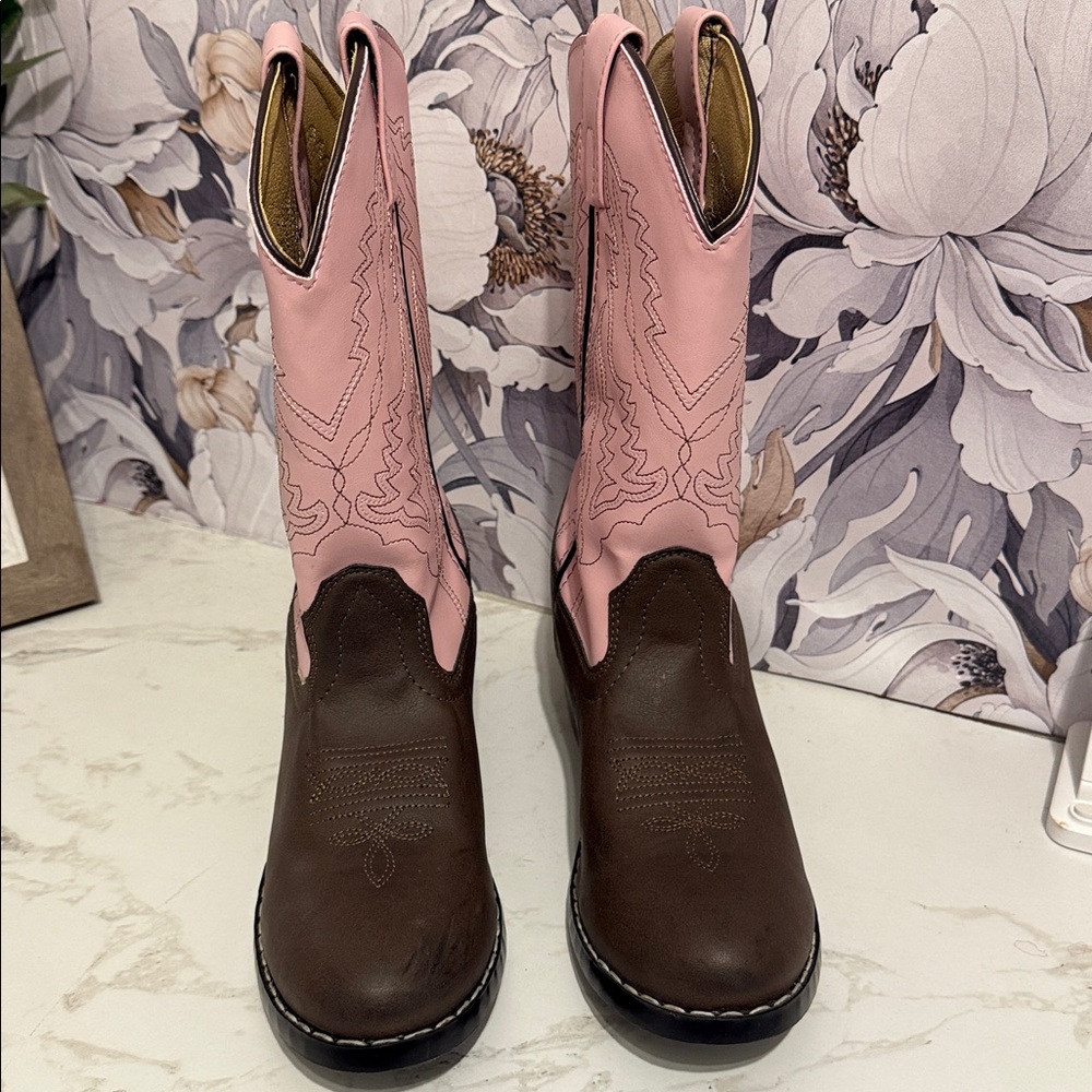 Smoky Mountain Boots Girls Youth Monterey Western‎ Brown Pink Size 3.5 - Picture 3 of 10